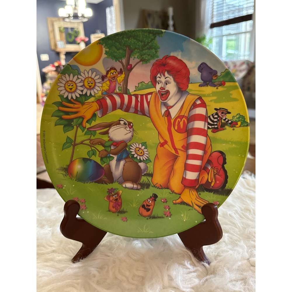 Vintage 2001 McDonalds Ronald‎ McDonald Easter Melamine Plate Sun Coast 9.5 Inch